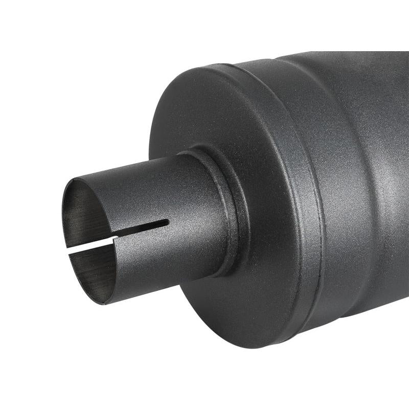 aFe MACH Force-Xp 409 SS Muffler w/ Black finish 2-1/2in Inlet & Oulet 14in x 16in Diameter-SR1 Performance