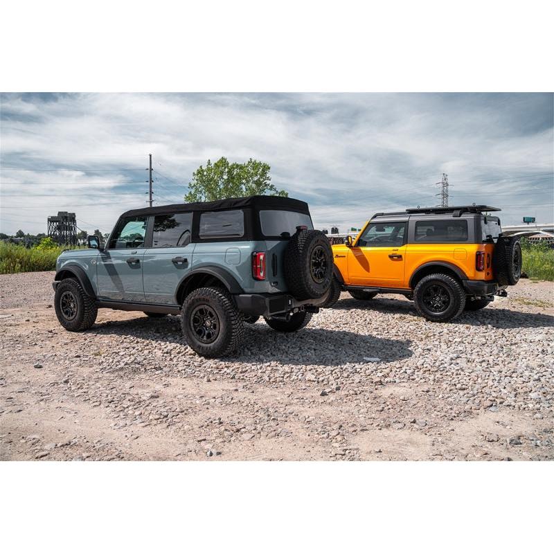 Corsa 21-24 Ford Bronco 2.7L 4-Door 2.75in Cat-Back Dual Rear Exhaust w/ 4in Straight-Cut Black Tips-SR1 Performance