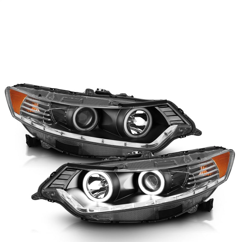 ANZO 2009-2012 Acura Tsx Projector Headlights w/ Halo Black (CCFL) (HID Compatible)-SR1 Performance