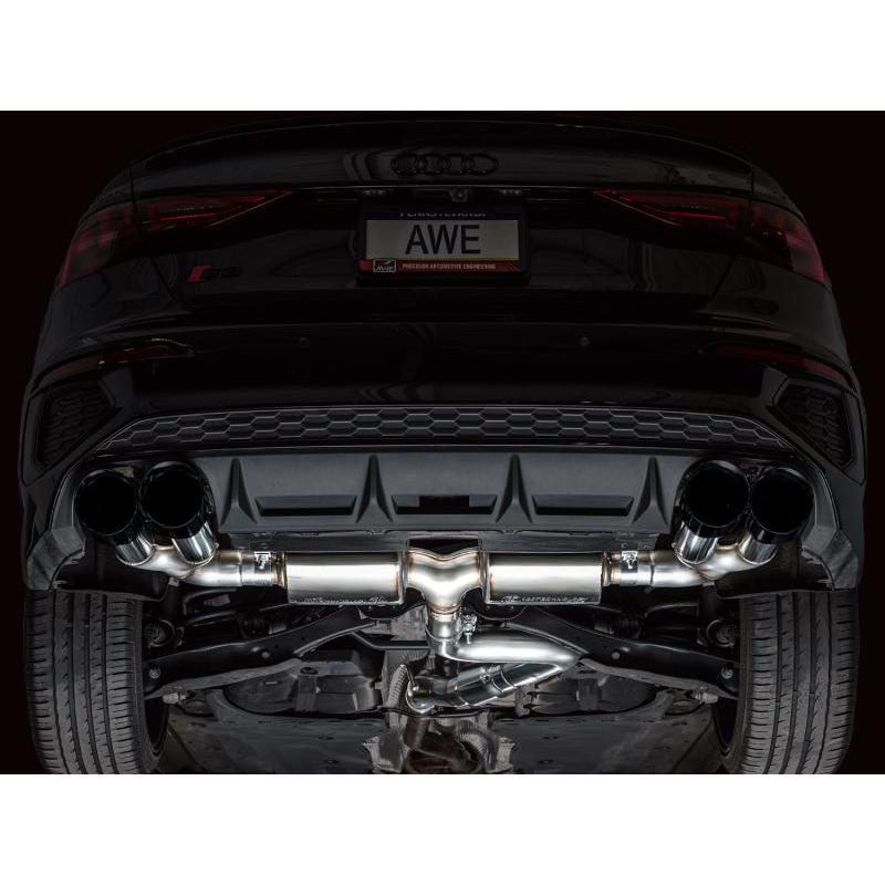 AWE 22-24 Audi 8Y S3 Touring Edition Exhaust - Diamond Black Tips-SR1 Performance