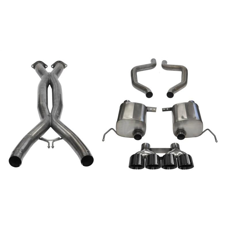 Corsa 15-19 Chevy Corvette Z06 3in Cat Back Exhaust Black Pro-Series Quad 4.5in Tip (Xtreme-SR1 Performance