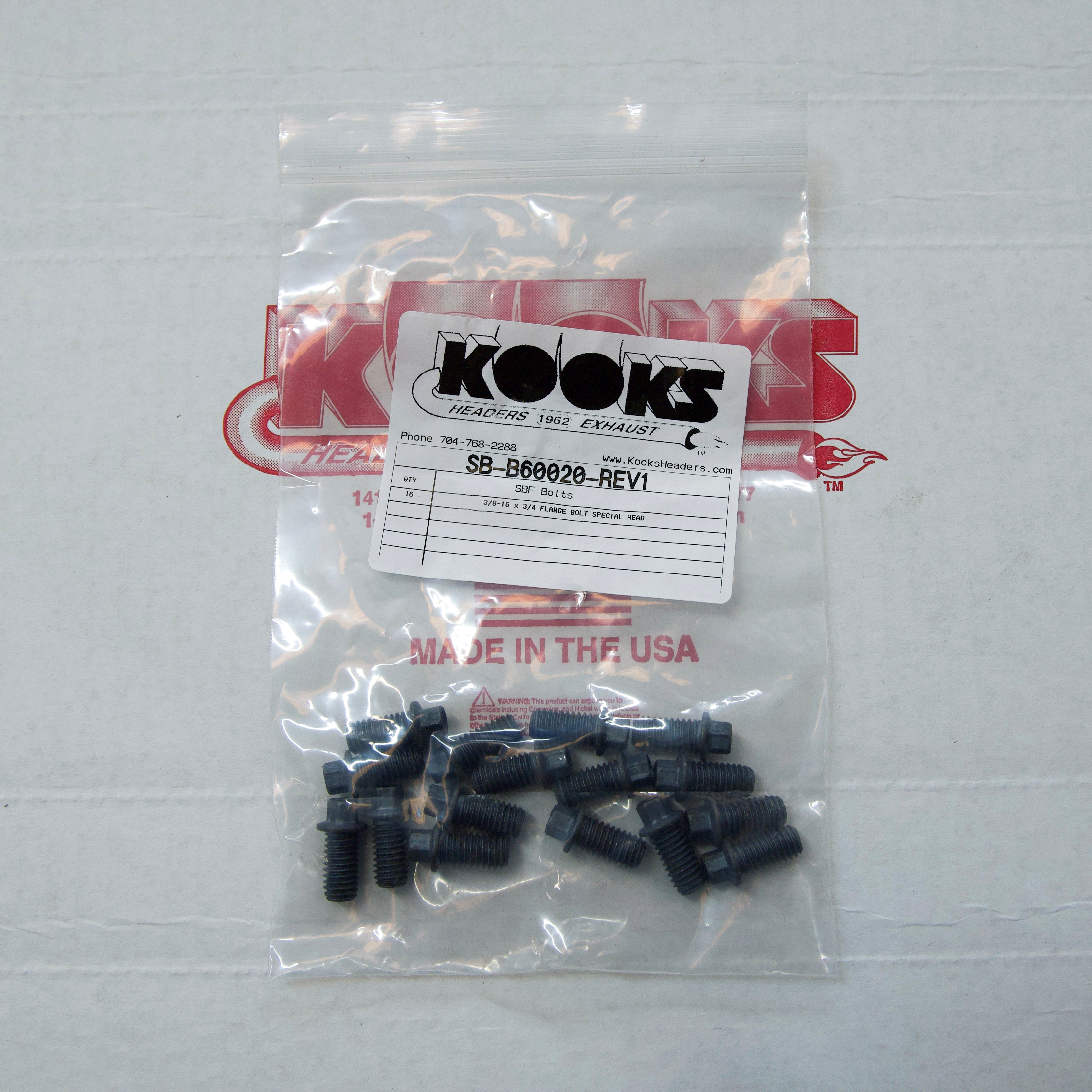 Header Bolt Kit. 3/8" FORD