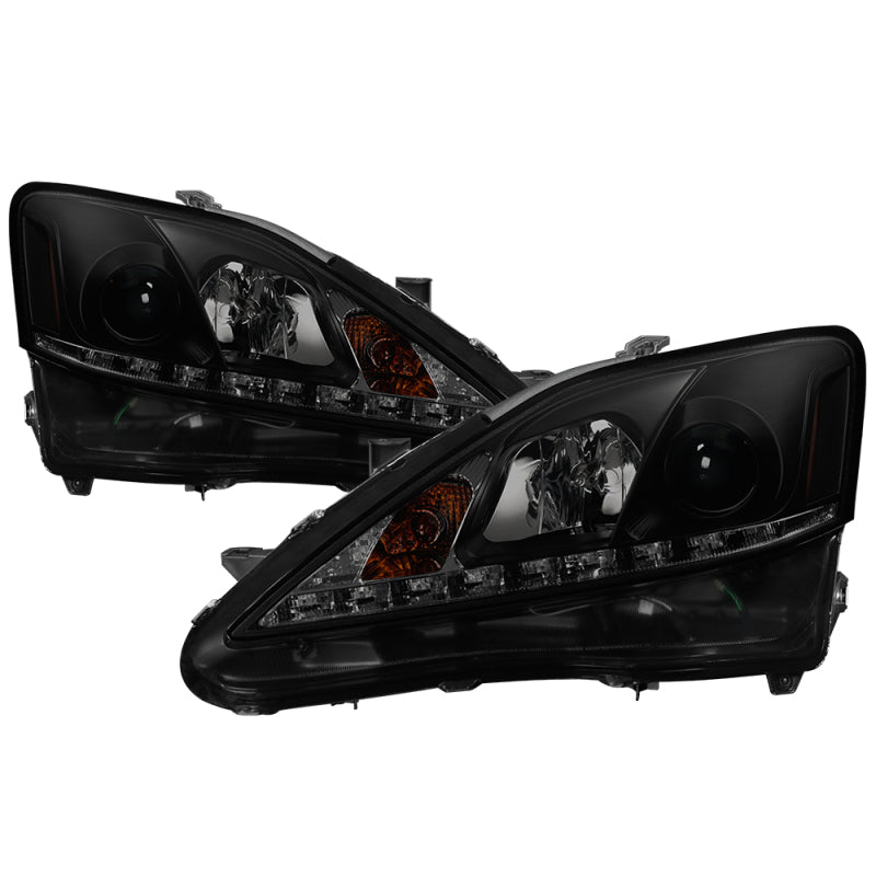Spyder Lexus IS 250/350 2006-2010 Projector Headlights DRL Black Smoke PRO-YD-LIS06-DRL-BSM-SR1 Performance