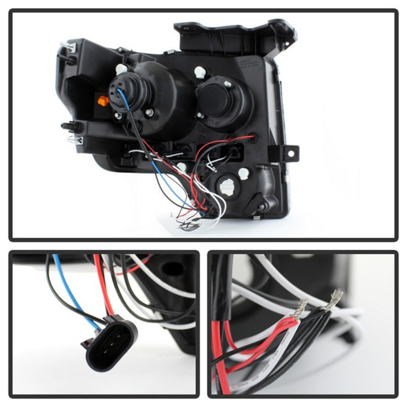 Spyder Ford F150 09-14 Projector Headlights Halogen Model- LED Halo LED Smke PRO-YD-FF15009-HL-SM-SR1 Performance