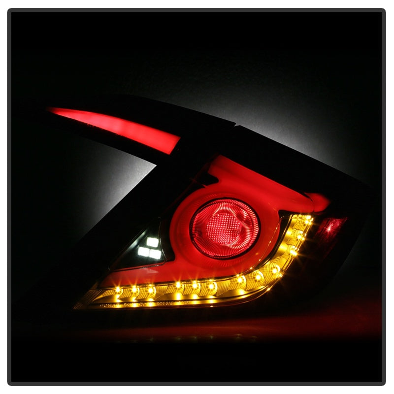 Spyder 16-18 Honda Civic 4 Door Light Bar LED Tail Lights - Black Smoke (ALT-YD-HC164D-LB-BSM)-SR1 Performance