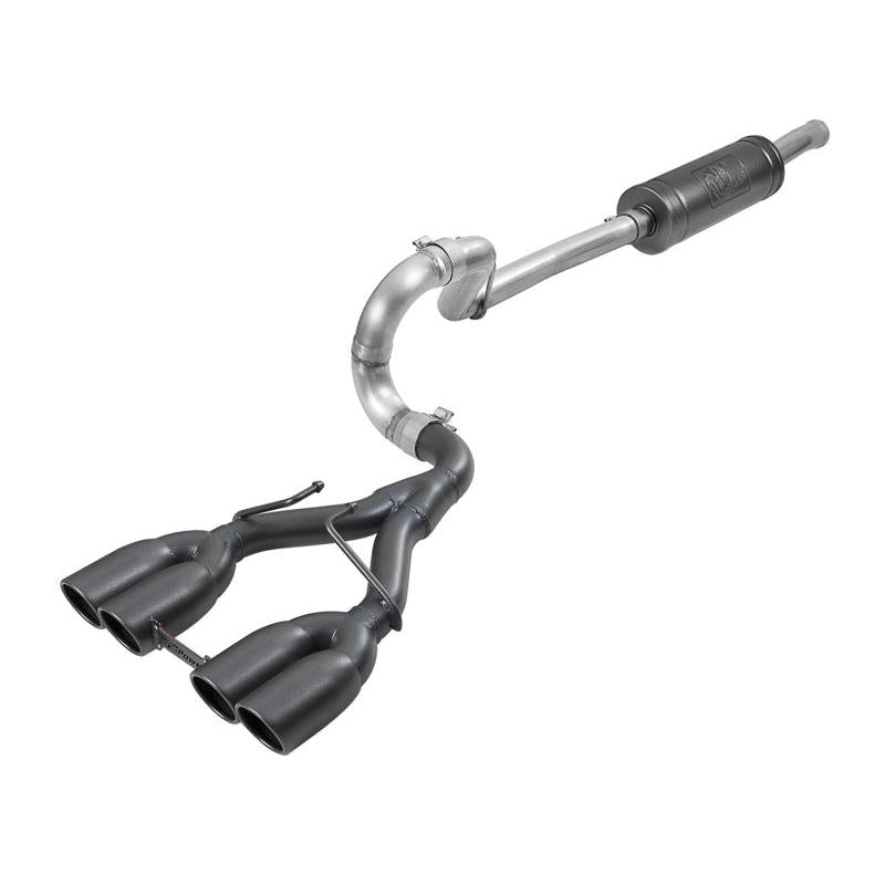 aFe Rebel Series 2.5in. 304 SS C/B Exhaust System 2018 Jeep Wrangler (JL) V6-3.6L - Black Tip-SR1 Performance