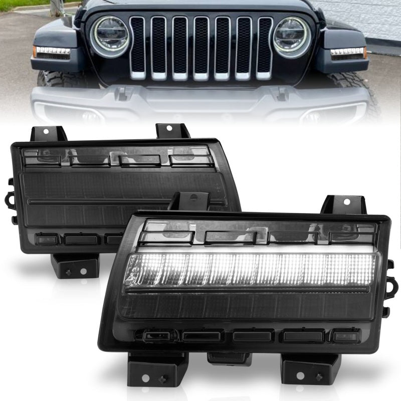 ANZO Wrangler 18-21/Gladiator 20+ LED Side Marker Lights Smoke w Sequential Signal-SR1 Performance