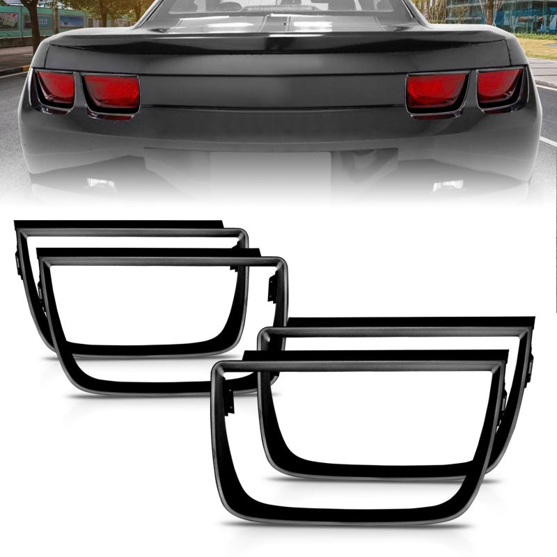 ANZO Taillight Bezels 2010-2013 Chevrolet Camaro Taillight Bezels - 4pc Flat Black-SR1 Performance