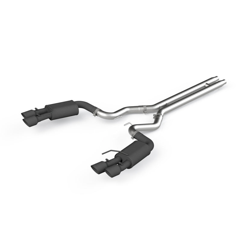 MBRP 18-19 Ford Mustang GT 5.0 3in Dual Split Rear Cat Back w/ Quad 4in Dual Wall Tips- Black Coated-SR1 Performance