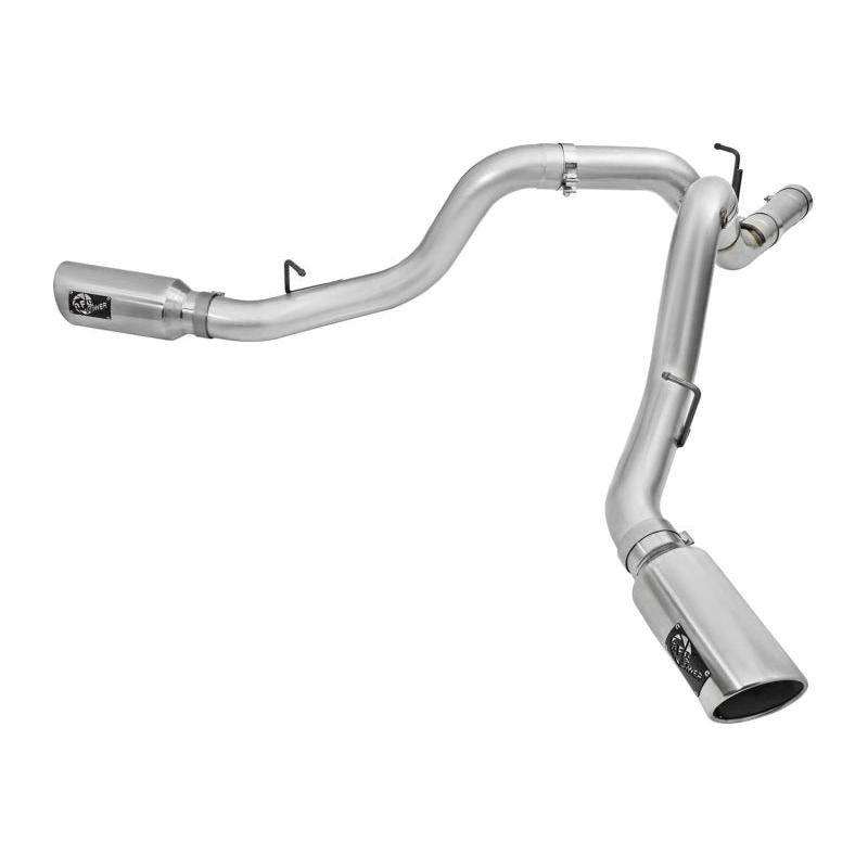 aFe Atlas Exhaust 4in Dual DPF-Back Al Steel w/ Pol Tips 16-17 GM Diesel Truck V8-6.6L (td) LML-SR1 Performance
