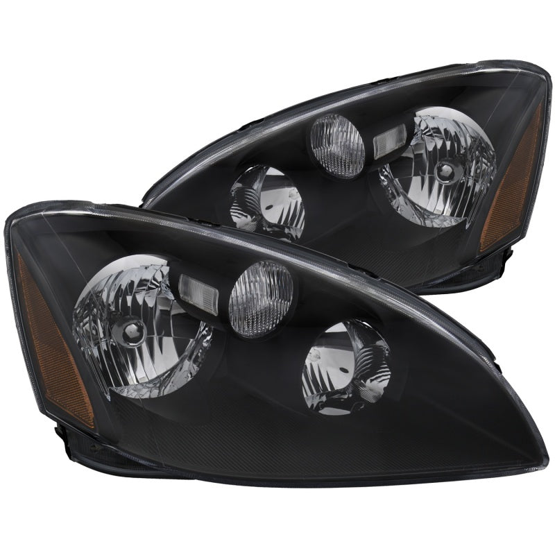 ANZO 2002-2004 Nissan Altima Crystal Headlights Black-SR1 Performance
