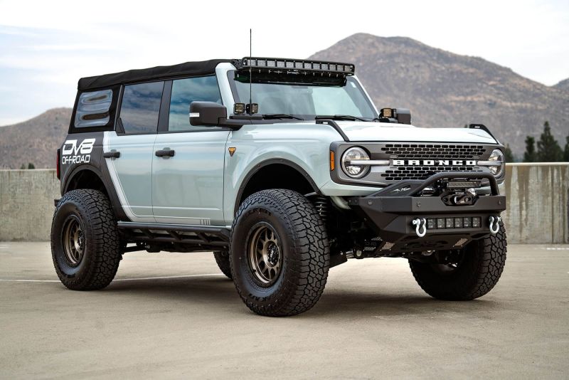 DV8 Offroad 2021+ Ford Bronco Modular Front Bumper with Winch and Auxiliary Light Mounts