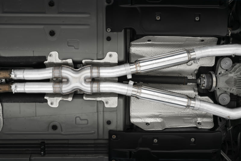 MBRP 15-16 Dodge Challenger RT 5.7L T304 SS 3in Dual Rear Cat-back CF Quad Tips - Street-SR1 Performance