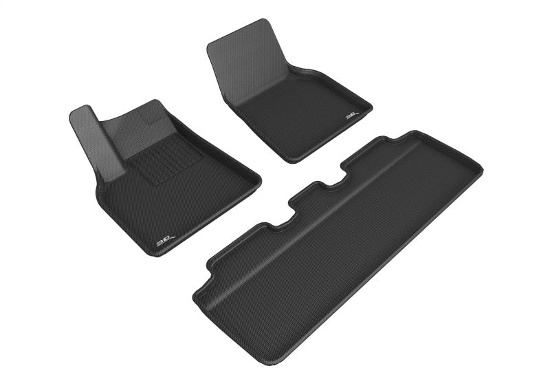 3D MAXpider 21-22 Tesla Model Y 1st & 2nd Row Floormats - Black-SR1 Performance