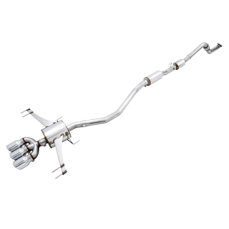 AWE Tuning 2017+ Honda Civic Type R Touring Edition Exhaust w/Front & Mid Pipes - Chrome Silver Tips-SR1 Performance