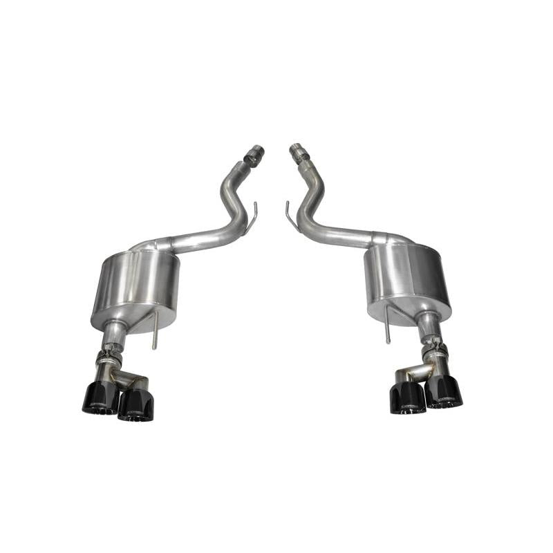 Corsa 2015-2017 Ford Mustang GT 5.0 3in Axle Back Exhaust Black Quad Tips (Sport)-SR1 Performance