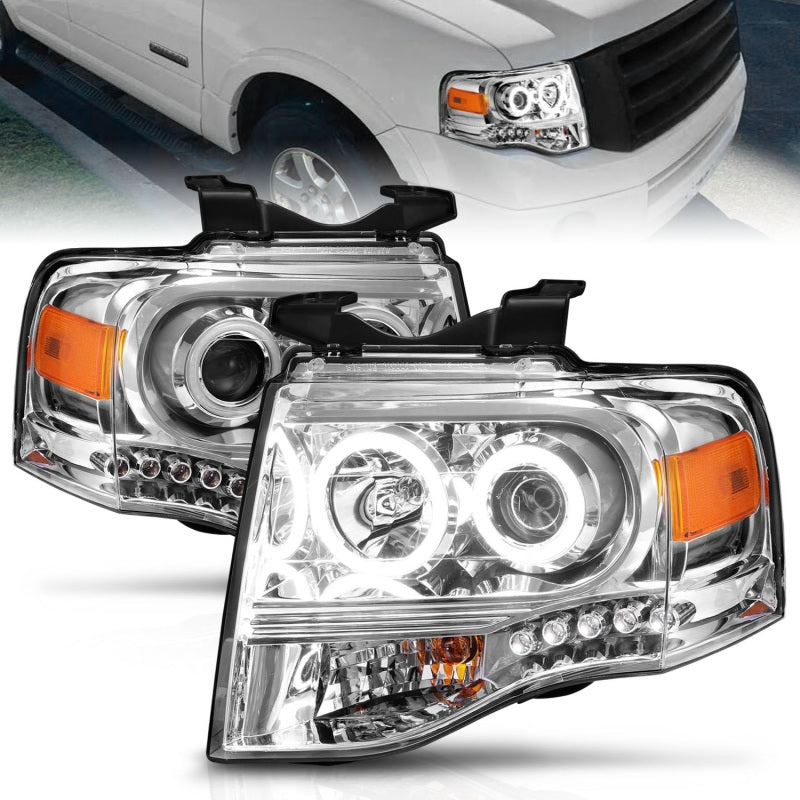 ANZO 2007-2014 Ford Expedition Projector Headlights Chrome-SR1 Performance