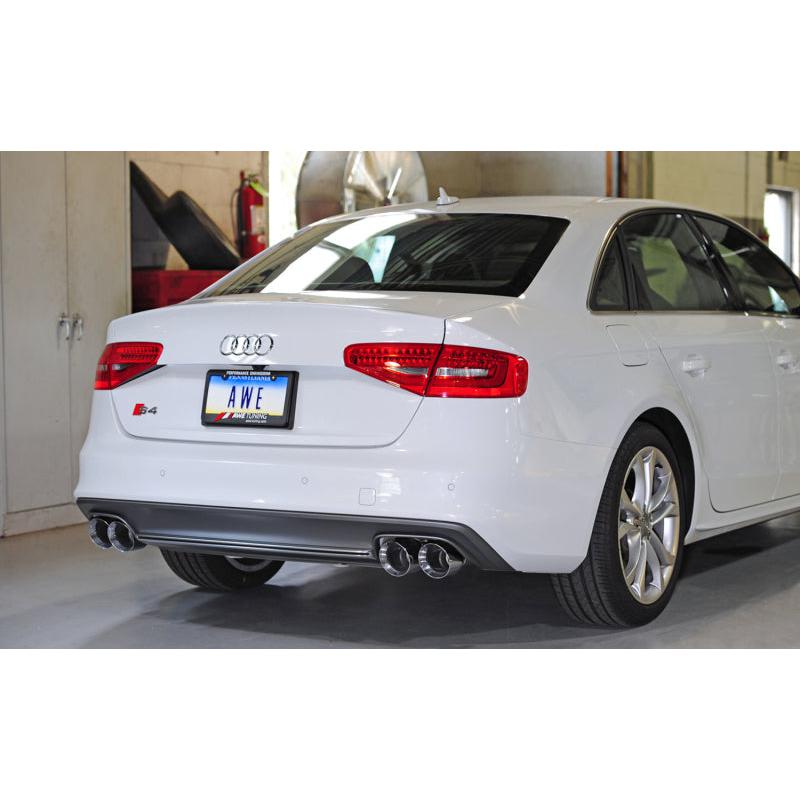 AWE Tuning Audi B8.5 S4 3.0T Track Edition Exhaust - Chrome Silver Tips (102mm)-SR1 Performance