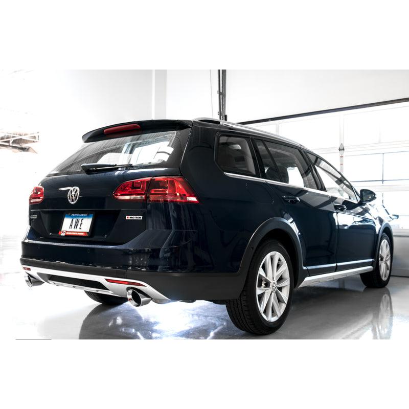 AWE Tuning VW MK7 Golf Alltrack/Sportwagen 4Motion Touring Edition Exhaust - Polished Silver Tips-SR1 Performance