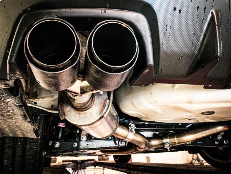 MBRP 15-19 Subaru WRX 2.0L/STI 2.5L 3in Dual Split Rear Exit w/ 3.5in CF Tips - T304 Street Version-SR1 Performance