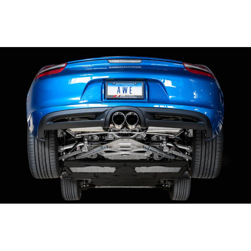 AWE Tuning Porsche 981 Performance Exhaust System - w/Diamond Black Tips-SR1 Performance