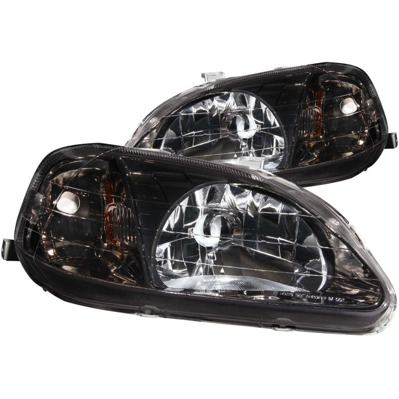 ANZO 1999-2000 Honda Civic Crystal Headlights Gun-Metal Gray-SR1 Performance