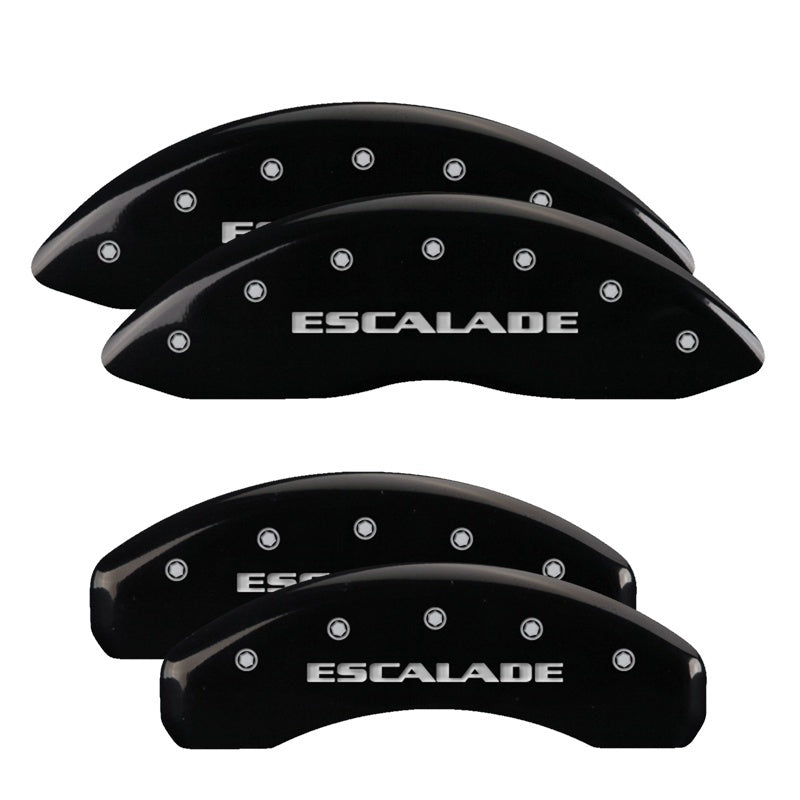MGP 4 Caliper Covers Engraved Front & Rear Escalade Black finish silver-SR1 Performance
