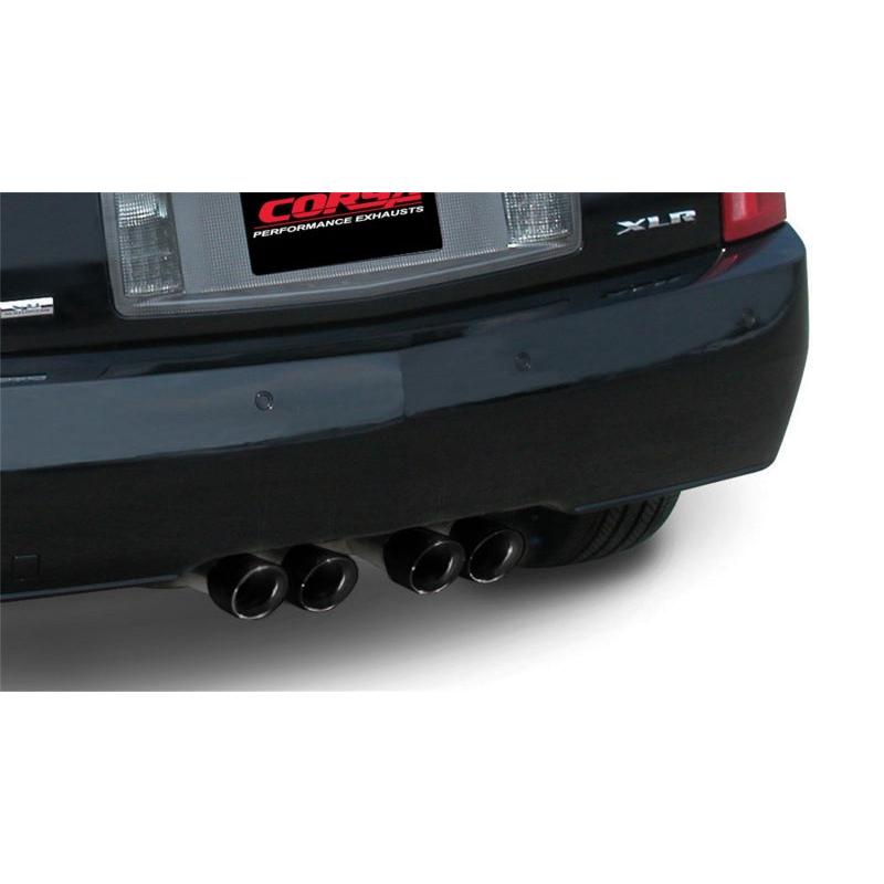 Corsa 2004-2008 Cadillac XLR 4.6L 25in Cat-Back Dual Rear w Twin 35in Black Pro-Series Tips-SR1 Performance