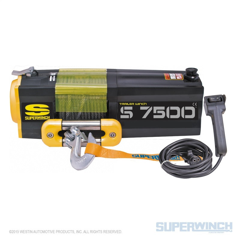 Superwinch 7500 LBS 12V DC 5/16in x 54ft Steel Rope S7500 Winch-SR1 Performance