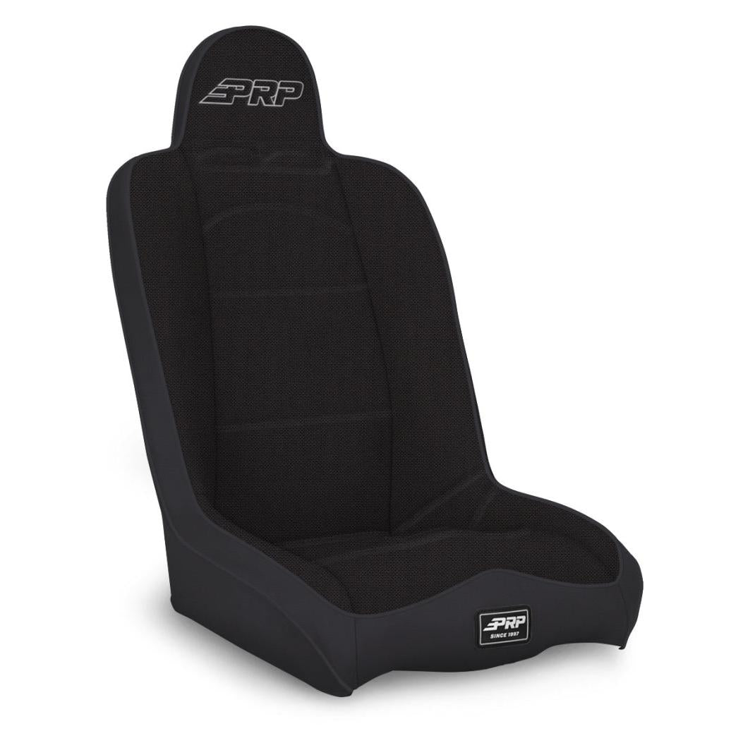 PRP Daily Driver High Back Suspension Seat (Two Neck Slots) - All Black-SR1 Performance