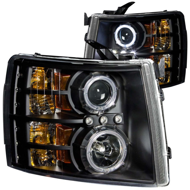 ANZO 2007-2013 Chevrolet Silverado 1500 Projector Headlights w/ Halo Black-SR1 Performance