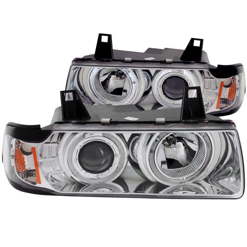 ANZO 1992-1998 BMW 3 Series E36 Projector Headlights w/ Halo Chrome G2 1 pc-SR1 Performance