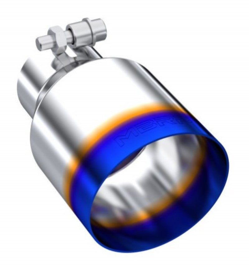 MBRP Burnt End Tip 2.5 ID 4 ID Out 6.5 length Single Wall Angle Cut 304 Stainless Steel-SR1 Performance