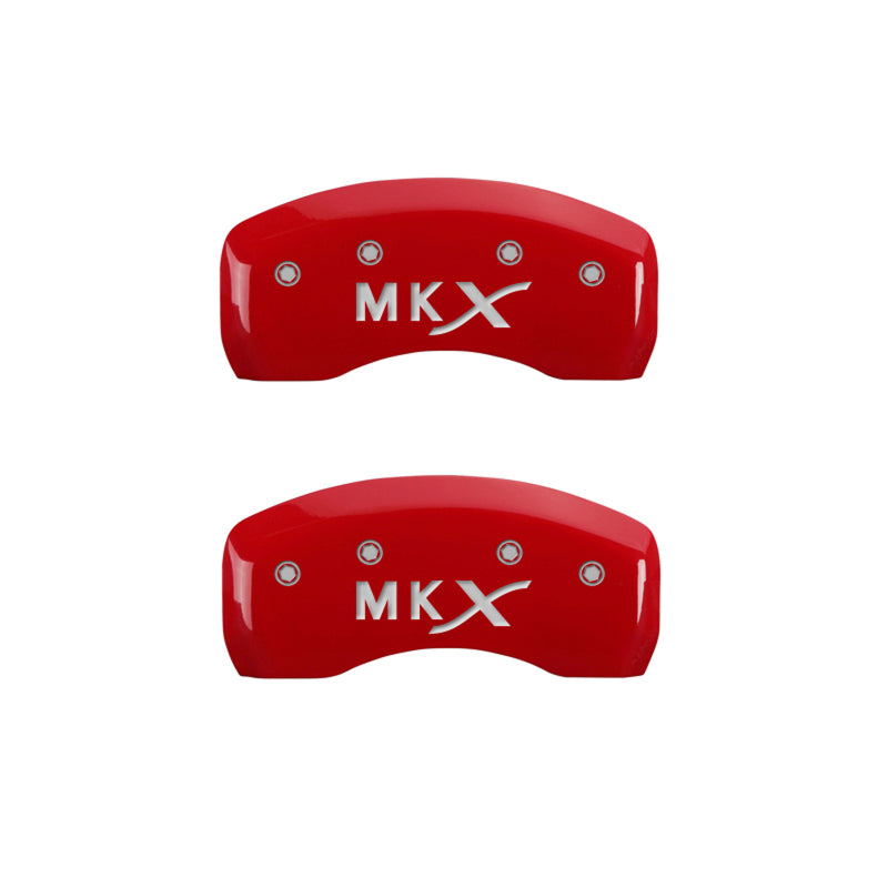 MGP 4 Caliper Covers Engraved Front Lincoln Engraved Rear MKX Red finish silver-SR1 Performance