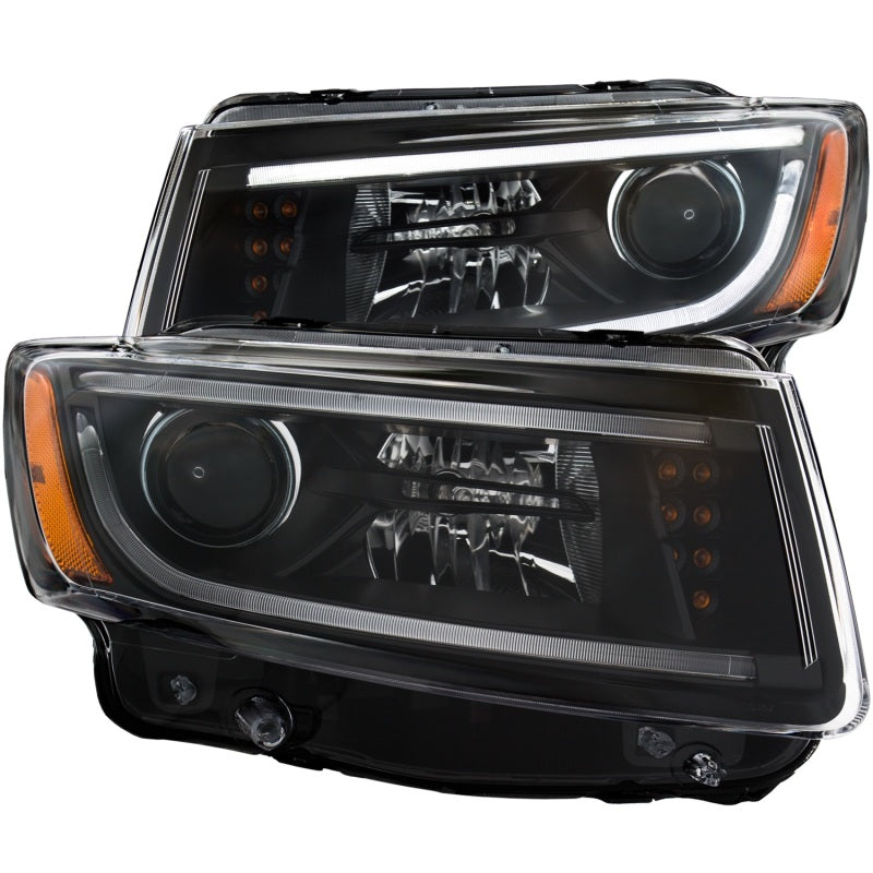 ANZO 2014-2015 Jeep Grand Cherokee Projector Headlights w/ Plank Style Design Black-SR1 Performance