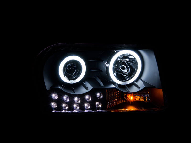 ANZO 2005-2010 Chrysler 300 Projector Headlights w/ Halo Black (Does Not Fit S Models)-SR1 Performance