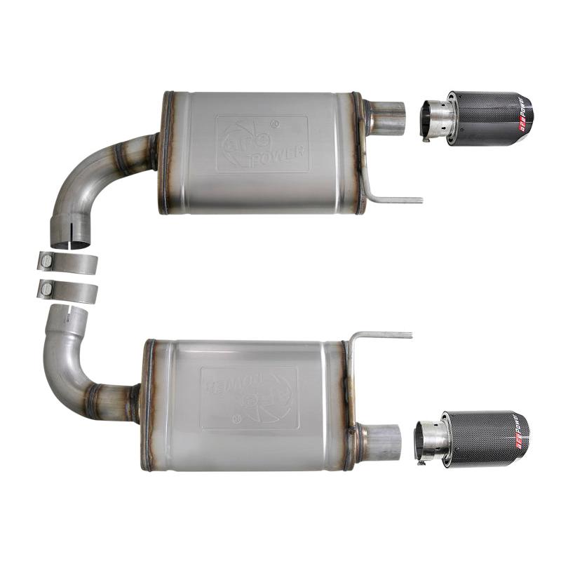 aFe MACH Force Xp SS Axle Back Exhaust System w/ Carbon Fiber Tips 15-17 Ford Mustang GT V8-5.0L-SR1 Performance