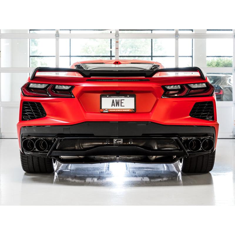 AWE Tuning 2020 Chevrolet Corvette (C8) Touring Edition Exhaust - Quad Diamond Black Tips-SR1 Performance