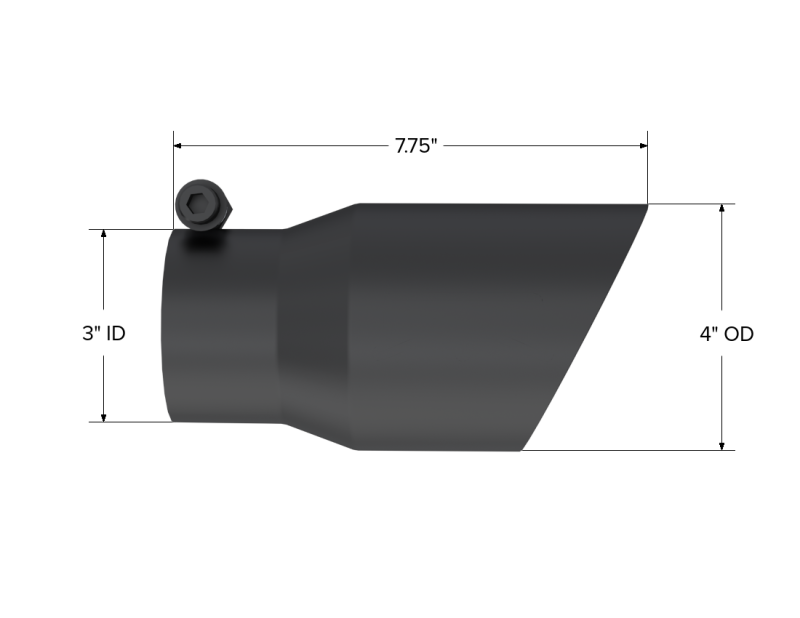 MBRP Tip 3in Round x 4in Inlet OD Dual Walled Angled Black Tip - Fits all 3in Exhausts-SR1 Performance
