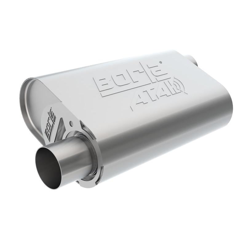 Borla CrateMuffler SBC Hot 350/383 3inch Offset/Offset 14in x 4.35in x 9in Oval Muffler-SR1 Performance