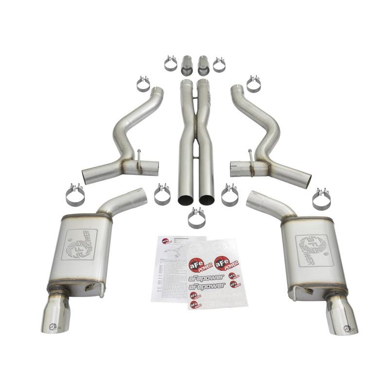aFe MACHForce XP 3in 304 SS Cat-Back Exhausts w/ Polished Tips 15-17 Ford Mustang GT V8-5.0L/V6-3.7L-SR1 Performance