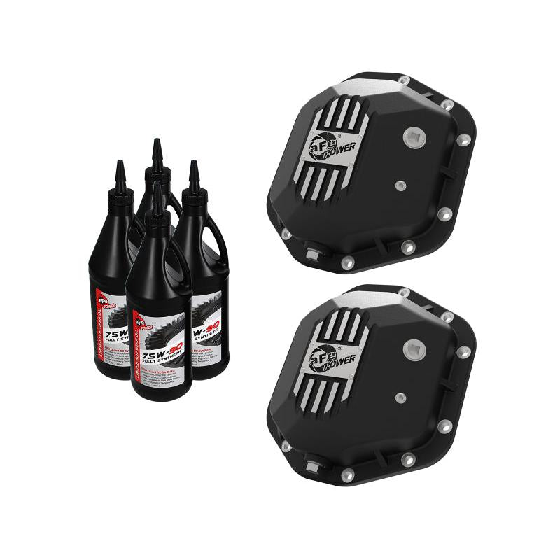 aFe Power Pro Series Dana 44 Front & Rear Diff Cover Black w/ Mach Fins 97-18 Jeep Wrangler (TJ/JK)-SR1 Performance