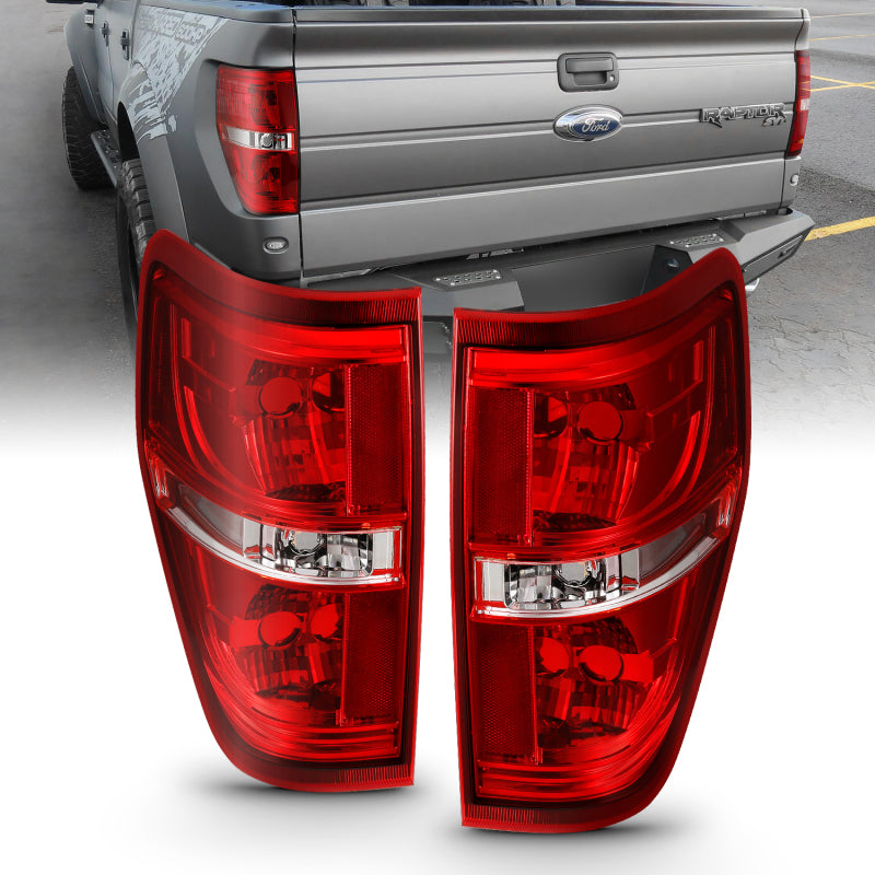 ANZO 2009-2014 Ford F-150 Euro Taillight Red/Clear (W/O Bulb)-SR1 Performance