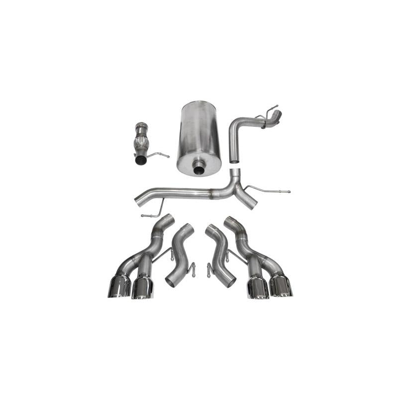 Corsa 2012-2014 Cadillac Escalade DUB 6.2L V8 Polished Sport Cat-Back Exhaust-SR1 Performance