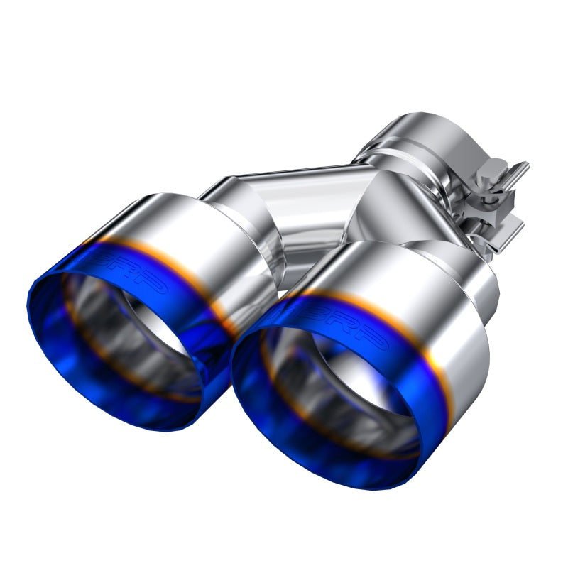 MBRP Burnt End Tip 2.5 ID Dual 4 OD Out 9.55 length Single wall 304 Stainless Steel Pass Side-SR1 Performance