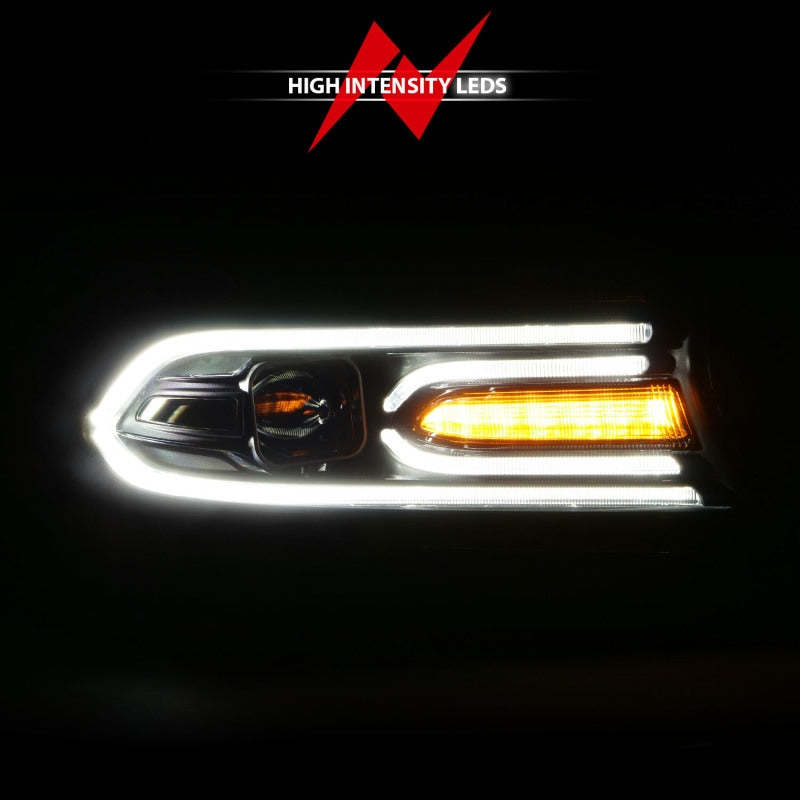 ANZO 2015-2018 Dodge Charger Projector Headlights Plank Style Black-SR1 Performance