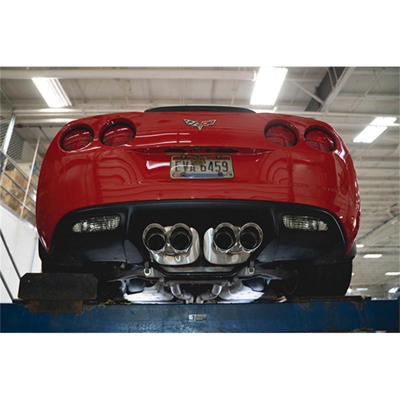 Corsa 06-13 Chevy Corvette C6 Z06 7.0L / 09-13 ZR1 6.2L Polished AxleBack Exhaust w/4.5in Twin Tips-SR1 Performance