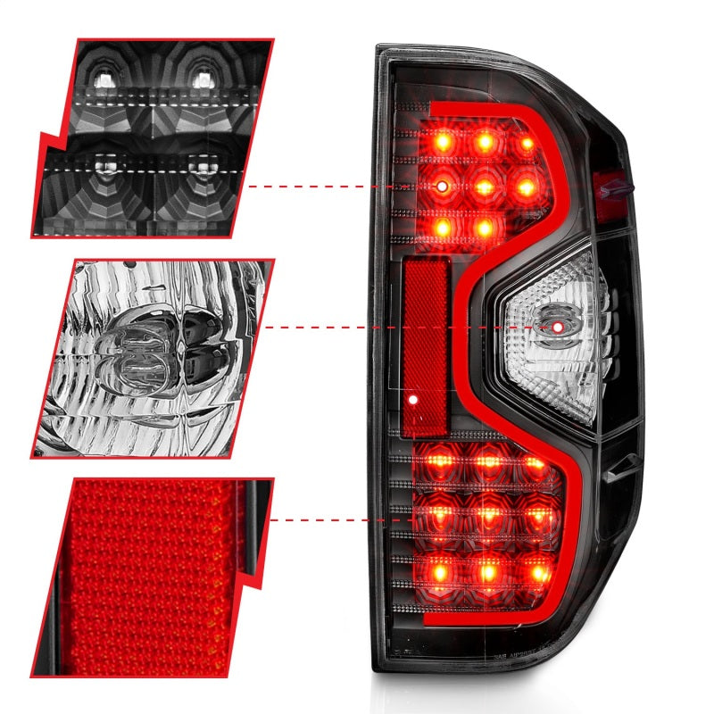 ANZO 2014-2015 Toyota Tundra LED Taillights Black-SR1 Performance