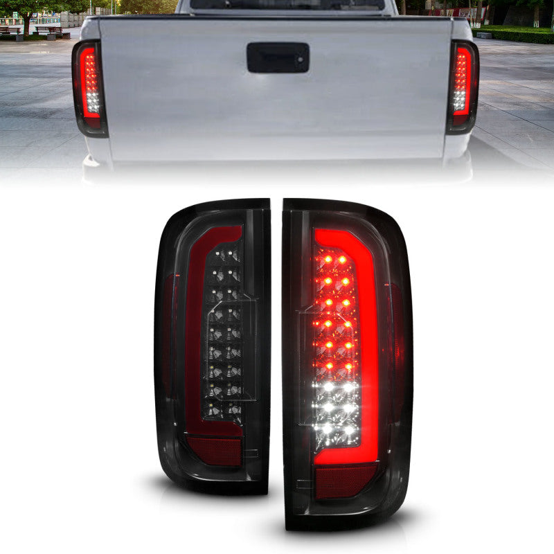ANZO 15-21 Chevrolet Colorado Full LED Tail Lights w/ Red Lightbar Black Housing Smoke Lens-SR1 Performance