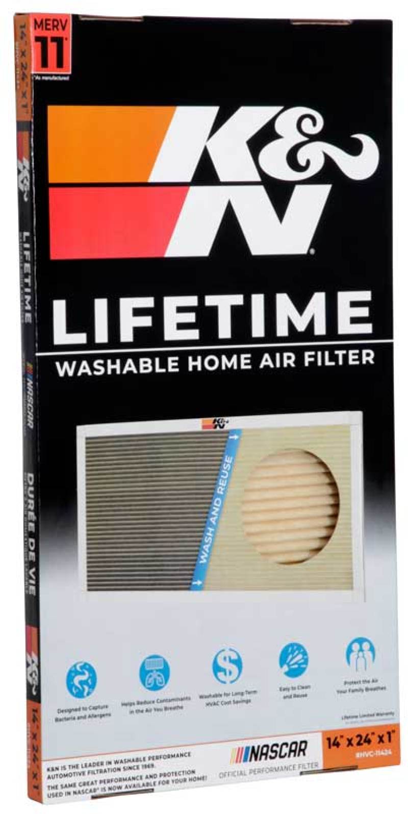 K&N HVAC Filter - 14 X 24 X 1-SR1 Performance